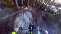 Mountain Biker Speeds Downhill And Crashes Into Trees