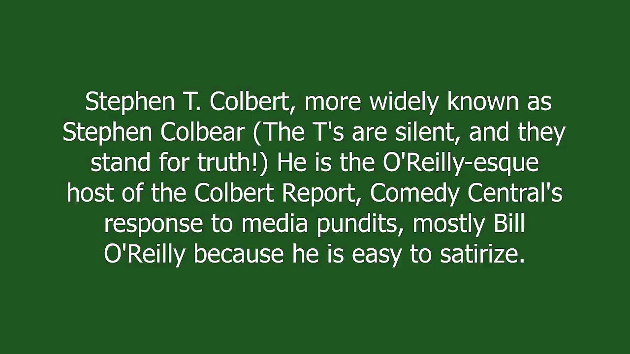 Stephen Colbert meaning and pronunciation video Dailymotion