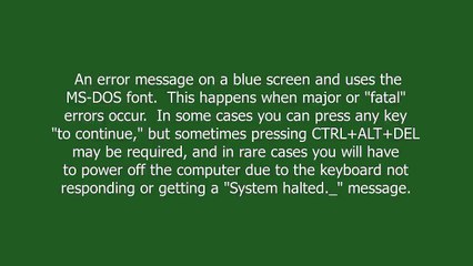 blue screen of death meaning and pronunciation