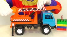 Car Clown Videos for Kids Toy LEGO CRANE Truck & Teddy Bear (Toy Trucks)
