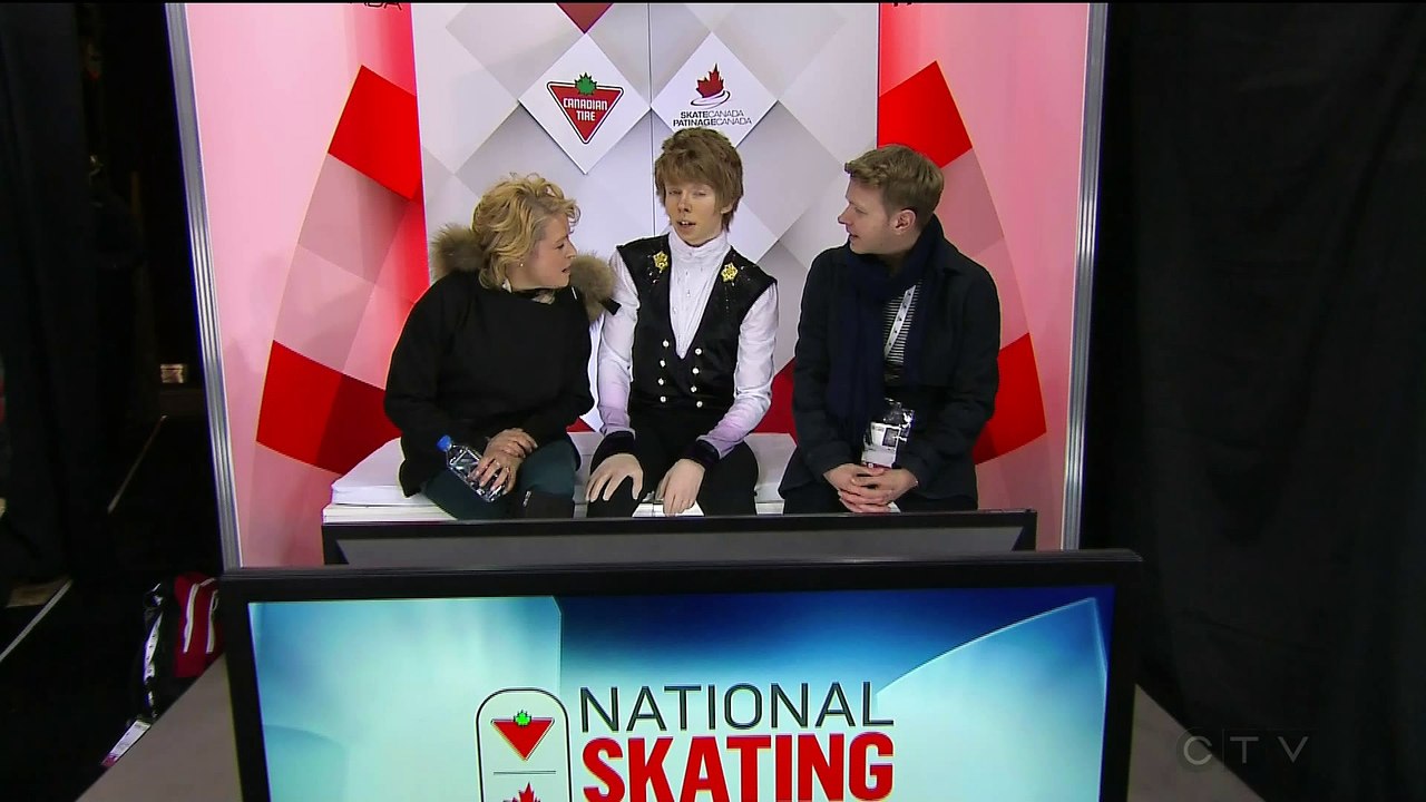 Kevin Reynolds - kiss & cry - 2016 Canadian figure Skating Championships