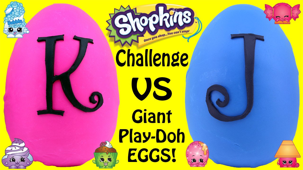 SHOPKINS CHALLENGE #6 - Giant Play Doh Surprise Eggs | Shopkins Baskets -  Awesome Toys TV