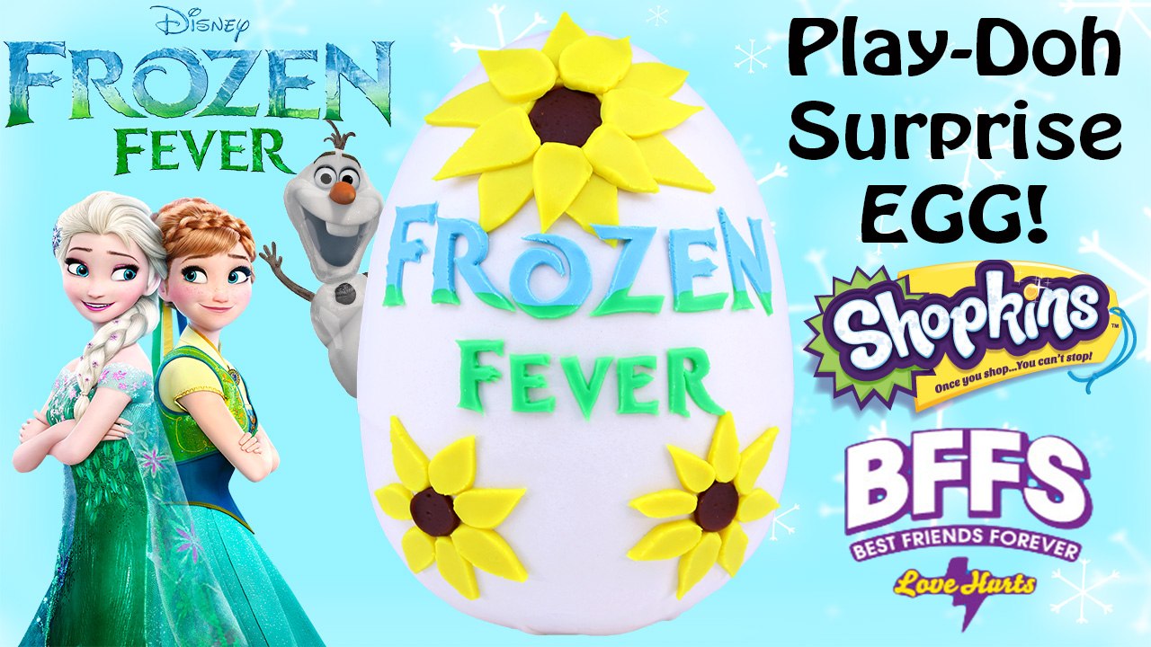 GIANT Disney Frozen Fever Play Doh Surprise Egg - BFFs Shopkins Frozen Blind Bag, Chocolate Egg