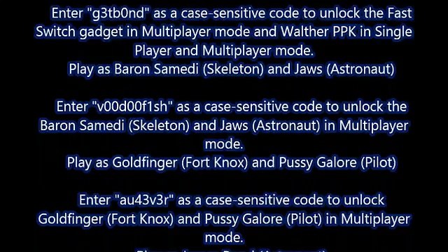 007 Legends Cheats, Cheat Codes, Achievements, Secret Achievements XBOX 360