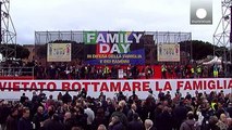 Rome rally defends traditional family as Italy debates same-sex unions