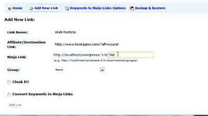MaxBlogPress Ninja Affiliate Wordpress Affiliate Link Management Plugin 68
