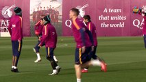FC Barcelona training session: Training for cup quarter final