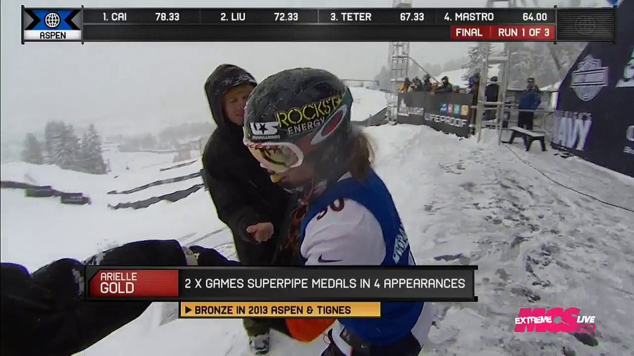 X Games - Snowboard Superpipe F - 2ème place pour Arielle Gold