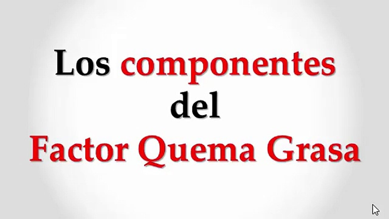 Los componentes del Factor Quema Grasa