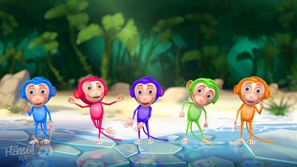 5 Little Monkeys 3D Music Video for Children Kids Songs Nursery Rhymes