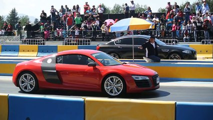 BMW M5 vs Audi R8 V10. Arrancones Pegaso, febrero 8 2015