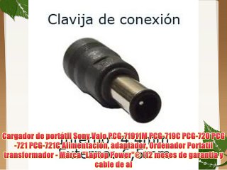 Cargador de port?til Sony Vaio PCG-71911M PCG-719C PCG-720 PCG-721 PCG-721C Alimentaci?n adaptador