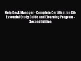 [PDF Download] Help Desk Manager - Complete Certification Kit: Essential Study Guide and Elearning