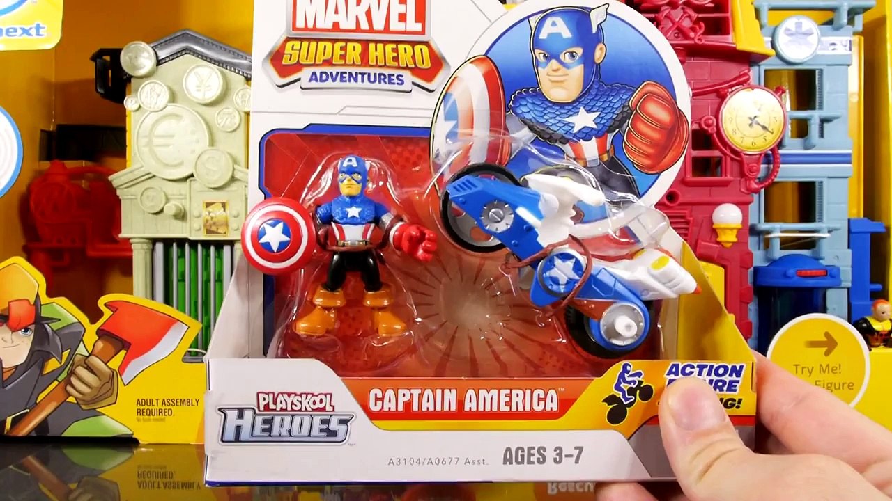 Imaginext Rescue City Center Playset + Kinder Suprise + Captain America Toys - Disney Cars Toy Club