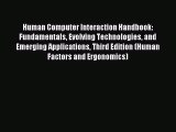 (PDF Download) Human Computer Interaction Handbook: Fundamentals Evolving Technologies and