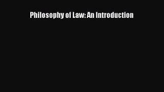Philosophy of Law: An Introduction  Free Books