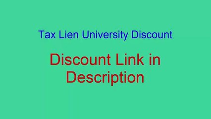 Tax Lien University Discount, Coupon Code,  $8 OFF