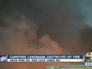 Fire destroys landmark in Carefree