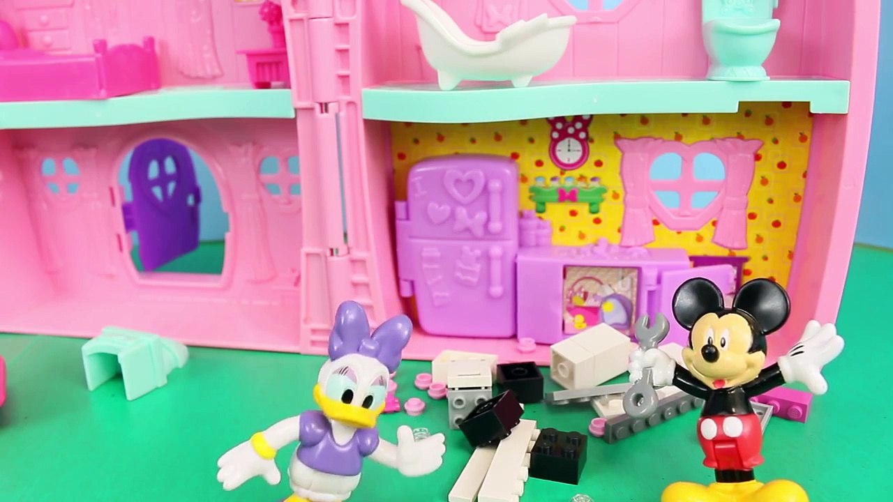 Mickey Mouse Mouska-Dozer Where Mickey Bulldozes Minnie Mouse House to Fix Her Sink