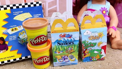 Baby Alive McDonalds Play Doh Baby Food CHALLENGE Surprise Happy Meal Toys & KidKraft Doll