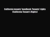 California tenants' handbook: Tenants' rights (California Tenant's Rights)  Free Books