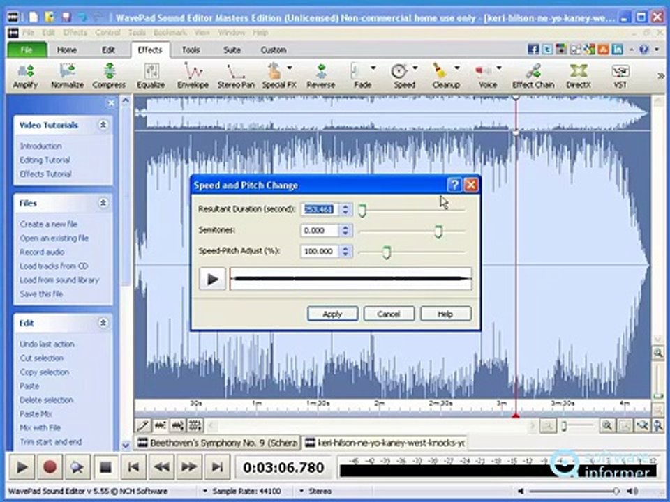 Trying out WavePad Sound Editor