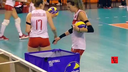 Volleyball Girls Hot Warm Up Moments With Ball