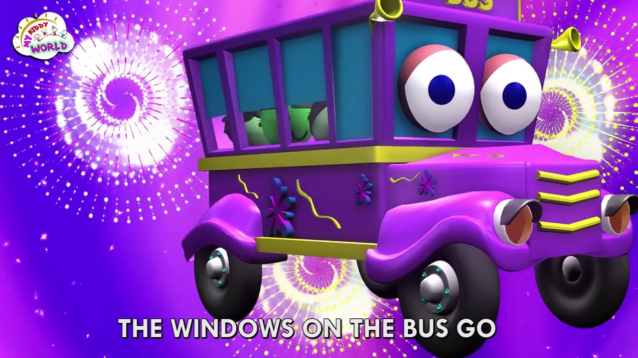 Funny Wheels On The Bus Nursery Rhymes in 3D
