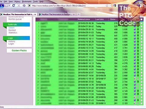 The PTC Code Unlimited Active PTC Direct Referrals Get Neobux Referrals NOW!!