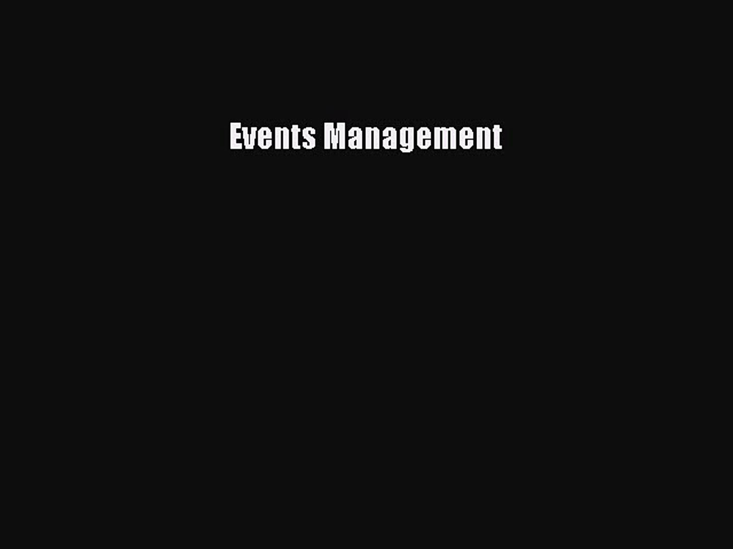 ⁣Events Management  Free Books