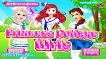 Disney Frozen Princess Elsa , Mermaid Ariel , Belle College Girls Dress Up Kids Game