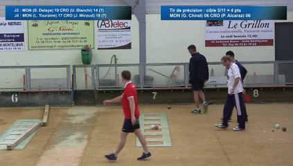 Second tir de précision, second tour, Club Elite Masculin, J9, Montélimar vs CRO Lyon, Sport Boules, saison 2015-2016
