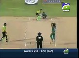 pakistani youngester awais zia make 128(62) with huge sixes