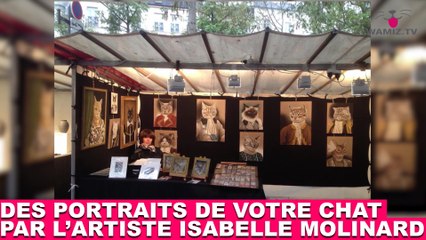 Des portraits de votre chat par l'artiste Isabelle Molinard ! À découvrir tout de suite dans la minute chat #116