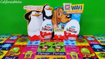 Unboxing Kinder Surprise Eggs Penguins Madagascar Dog Series Party