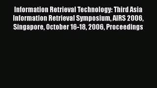 [PDF Download] Information Retrieval Technology: Third Asia Information Retrieval Symposium