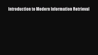[PDF Download] Introduction to Modern Information Retrieval [Download] Full Ebook