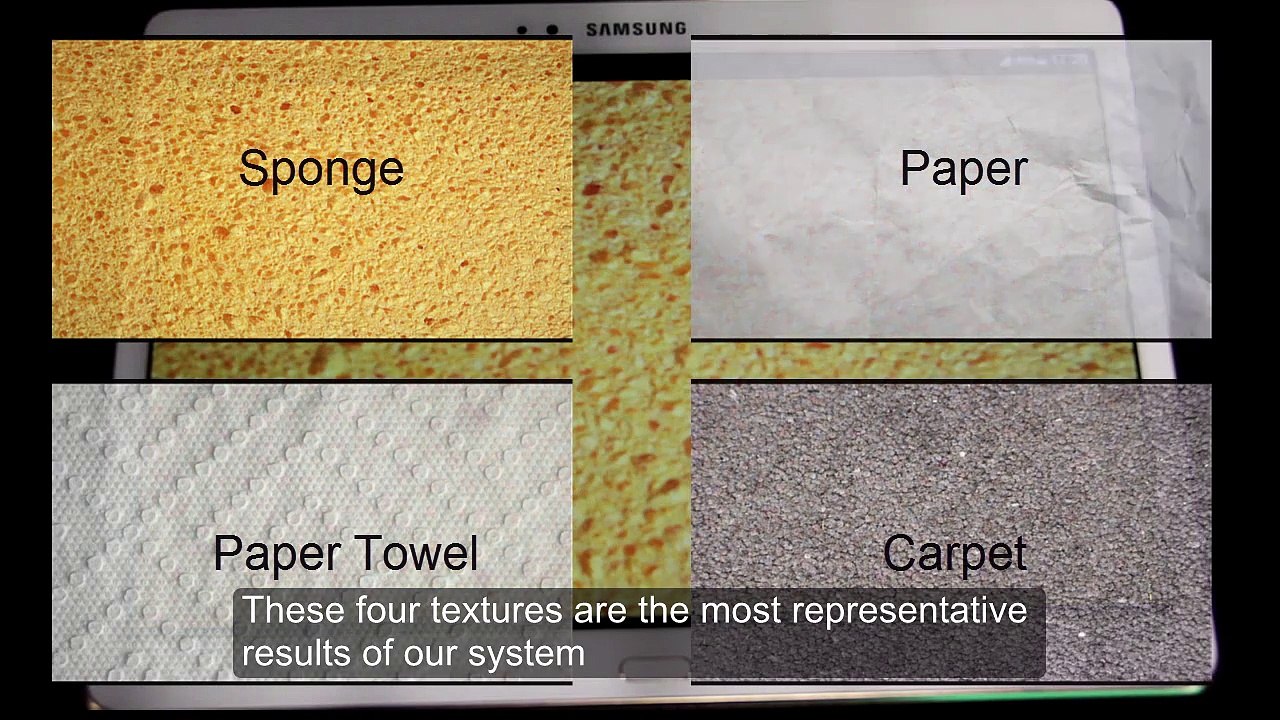 Texture Rendering on a Tactile Surface using Extended Elastic Images and Example-Based Audio Cues