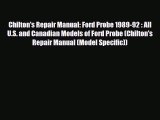 [PDF Download] Chilton's Repair Manual: Ford Probe 1989-92 : All U.S. and Canadian Models of