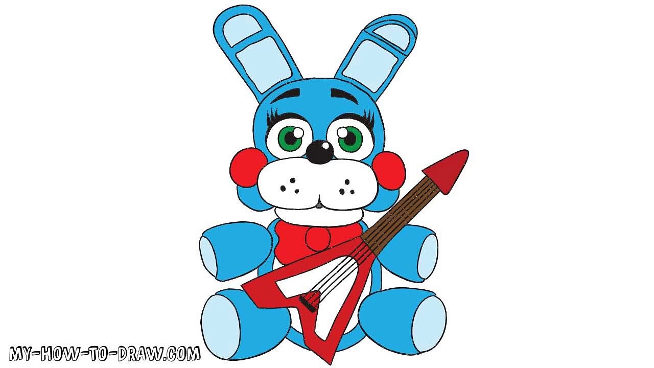 How to draw PLUSH TOY BONNIE - FNAF Plushies - Step-by-step drawing tutorial