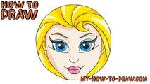 How to draw Elsa **EASY** Face Badge - Easy step-by-step drawing tutorial