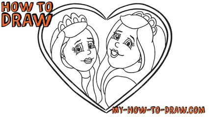 How to draw Sophia Grace & Rosie - Easy step-by-step drawing tutorial
