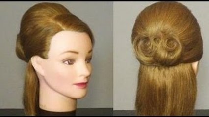 Прическа для длинных и средних волос. Hairstyle for medium