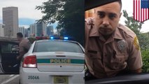 Vigilante woman chases and PULLS OVER Miami cop who she says was speeding