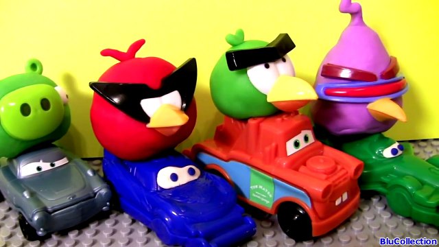 Play Doh Cars Angry Birds Space Mater & Lightning McQueen as Red Bird and Bad Piggies Disn