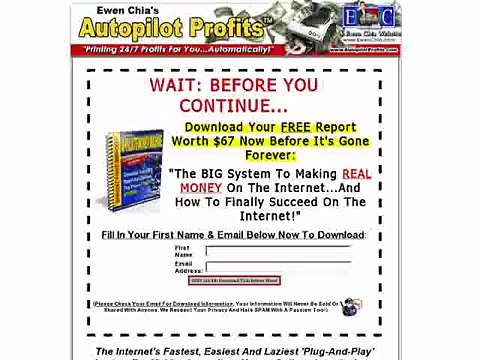 Ewen Chia Autopilot Profits Review - New way to Making Money Online