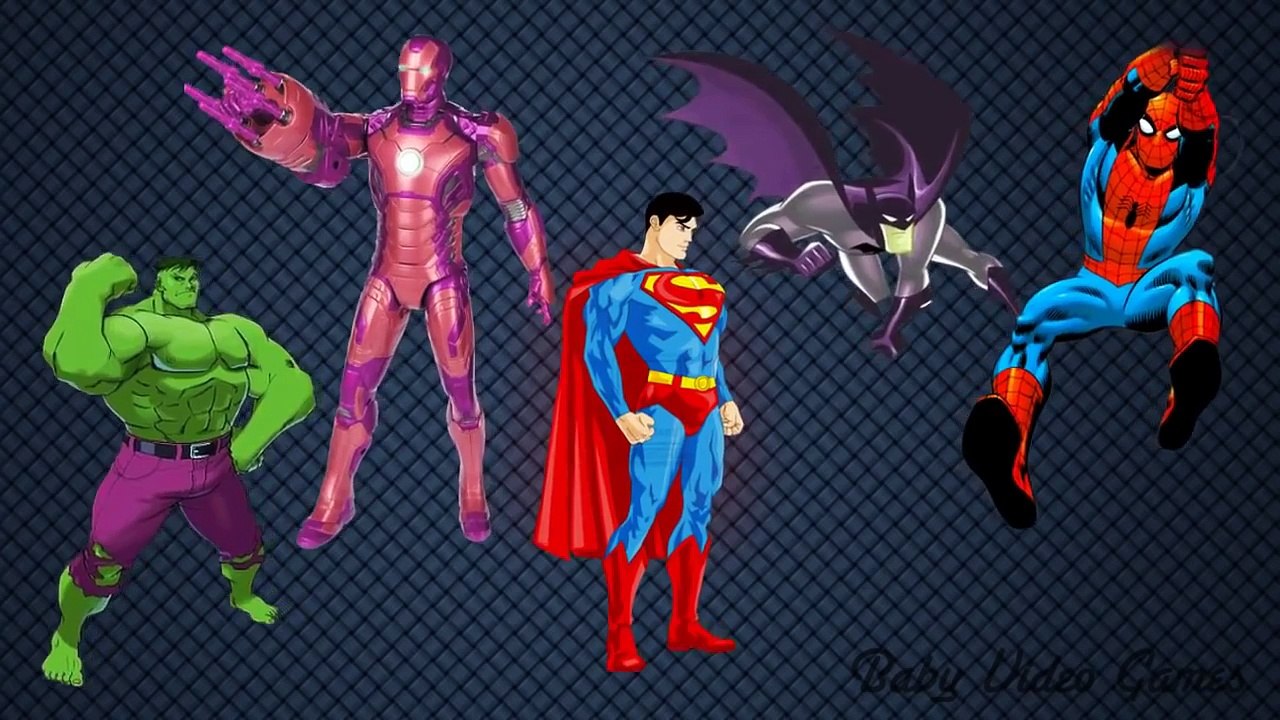 Nursery Rhymes Superman Children Songs Hulk Spider-Man Finger Family Batman