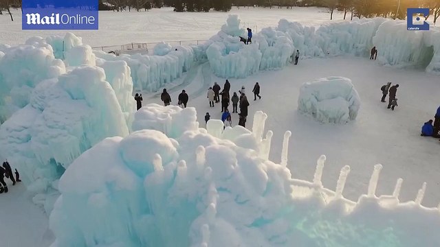 Fit for an ice queen! Incredible castle made entirely of ice _ Daily Mail Online