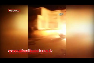 Terör örgütü yandaşları 5 aracı ateşe verdi