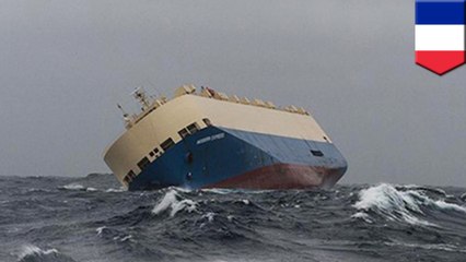 Stricken cargo ship on a collision course with the French coast